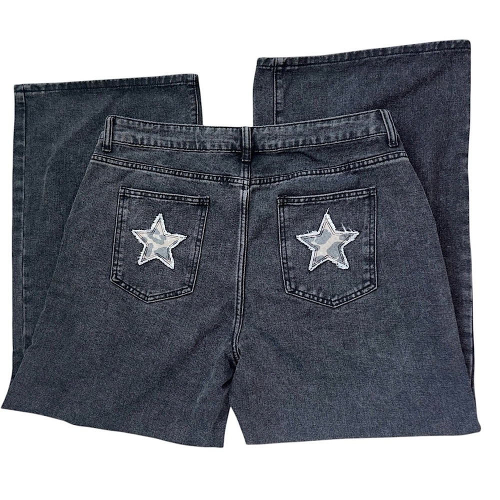 Y2K Star Pockets Wide Leg Denim ⭐️